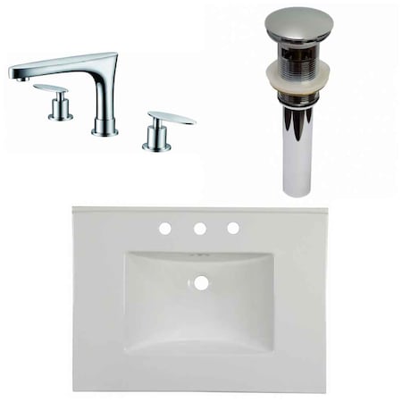 American Imaginations 30.75" W 3H8" Ceramic Top Set In White Color, Overflow Drain Incl. AI-33333